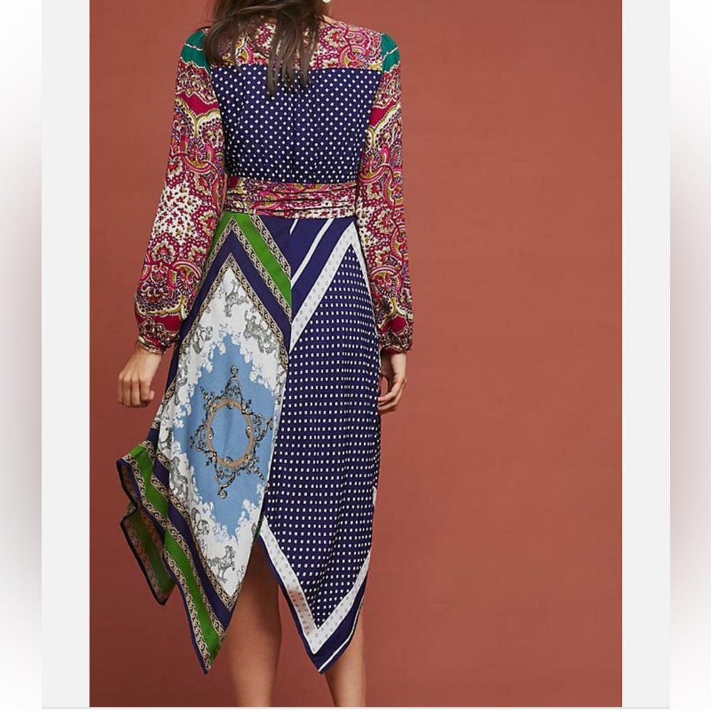 Anthropologie Patchwork Pattern Handkerchief Dress - image 4